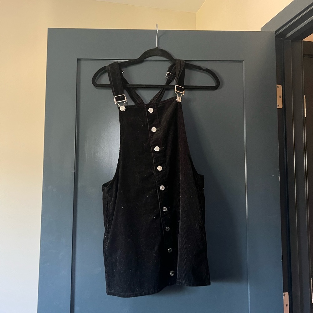 Black Button-Up Corduroy Dress